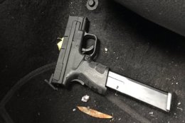 The gun recovered from a stolen car in Monday's police-involved shooting had an extended magazine. (Courtesy Prince George's County Police Department)