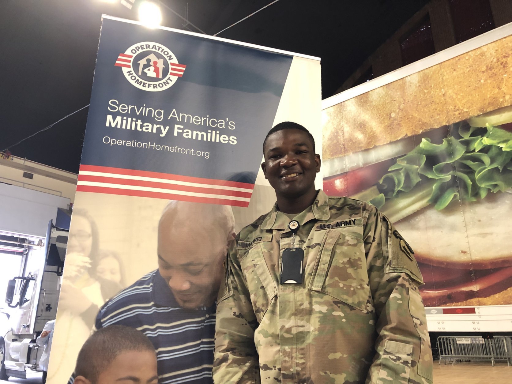 "We know that people really care about what we do," D.C. National Guard Spec. Emmil Akwei said of the event. "It's a very nice way that people really show their appreciation to us, so that's really good." (WTOP/Kristi King)
