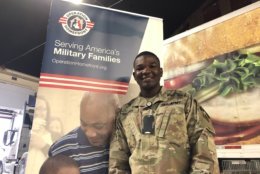 "We know that people really care about what we do," D.C. National Guard Spec. Emmil Akwei said of the event. "It's a very nice way that people really show their appreciation to us, so that's really good." (WTOP/Kristi King)