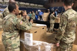 National Guard members E-9 and below can make requests to receive the donated meals. (WTOP/Kristi King)