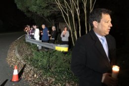 Virginia state Sen. Scott Surovell organized the vigil. He lives about two blocks away from the shooting scene. He called the lack of answers about what happened nearly a year ago "disturbing." (WTOP/Michelle Basch)