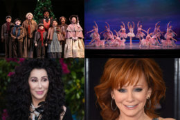 "A Christmas Carol," "The Nutcracker, Reba McEntire and Cher are all coming to D.C. this December. (WTOP collage via AP, Ford's Theatre, Washington Ballet)