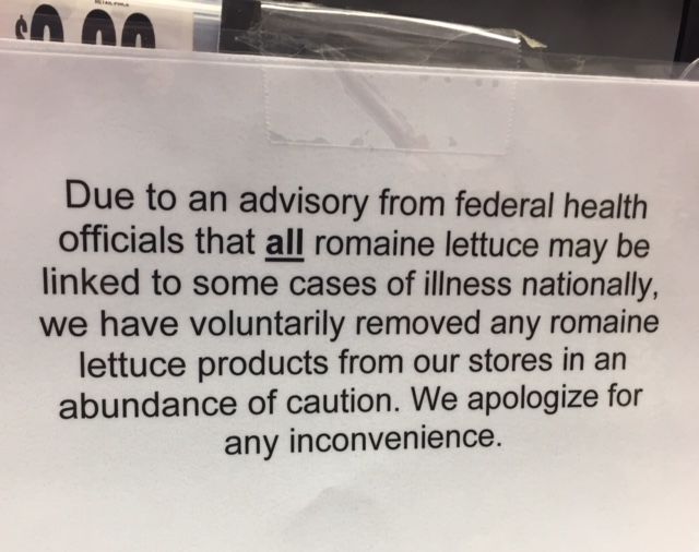 Giant is aware of the recall and has issued this notice at their Accokeek, Maryland, location. (WTOP/Darci Marchese) 