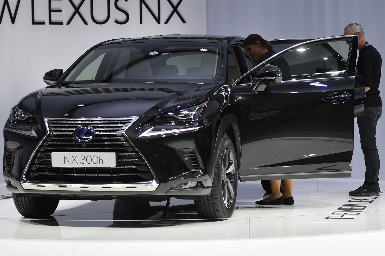 The new Lexus NX is on display during the first media day of the International Frankfurt Motor Show IAA in Frankfurt, Germany, Tuesday, Sept. 12, 2017, which runs through Sept. 24, 2017. (AP Photo/Martin Meissner)