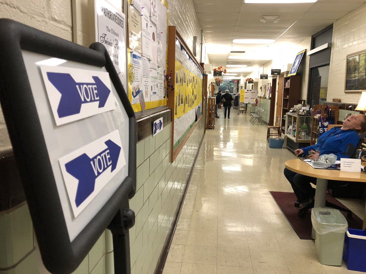WTOP reporter Kristi King said the lines at her local polling place hadn't quite built up as of 7 a.m. (WTOP/Kristi King)