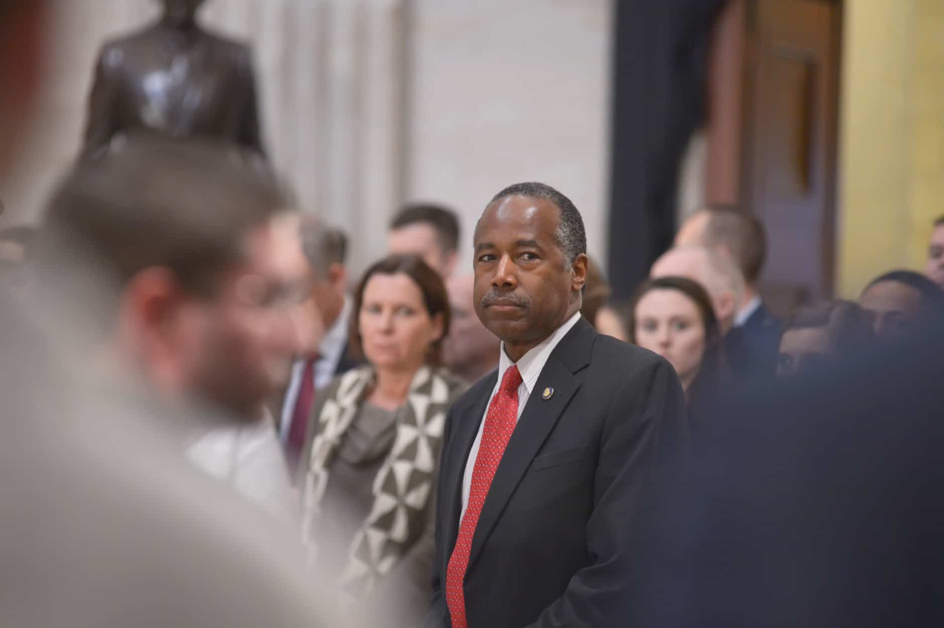 Dr. Ben Carson, U.S. Secretary of Housing and Urban Development, attends the lying-in-state for President George H.W. Bush at the U.S. Capitol on December 4, 2018. (Courtesy Shannon Finney/<a href="https://www.shannonfinneyphotography.com/index" target="_blank" rel="noopener noreferrer">shannonfinneyphotography.com</a>)