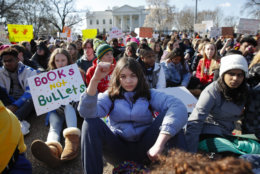 Students who walked out of school to protest gun violence participate in a demonstration in front of the White House in Washington on March 14, 2018. The protest was in response to the massacre of 17 people at Florida's Marjory Stoneman Douglas High School on Feb. 14. (AP Photo/Carolyn Kaster)