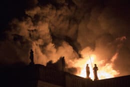 Flames engulf the 200-year-old National Museum of Brazil in Rio de Janeiro on Sept. 2, 2018. The fire destroyed thousands of items related to the history of Brazil and other countries. (AP Photo/Leo Correa)