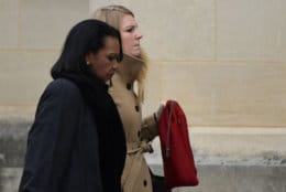 Former Secretary of State Condoleezza Rice, left, arrives for the State Funeral of former President George H.W. Bush at the National Cathedral in Washington, Wednesday, Dec. 5, 2018. (AP Photo/Susan Walsh)