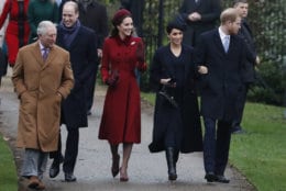 Britain's Royal family arrive to attend the Christmas day service at St Mary Magdalene Church in Sandringham in Norfolk, England, Tuesday, Dec. 25, 2018. (AP PhotoFrank Augstein)