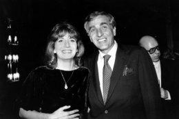 Actress Penny Marshall poses with her brother, producer-director Garry Marshall, in Los Angeles, Ca., Saturday night on Dec. 6, 1982.  They are at a dinner given in honor of Garry Marshall by the Los Angeles Free Clinic for his support.  (AP Photo/Nick Ut)