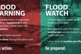 A flood watch for small streams creeks and urban areas is in effect from 6 p.m. Friday to 6 p.m. Saturday. (Courtesy NWS) 