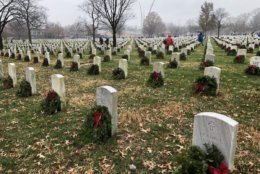 Volunteers laid about 253,000 wreaths at Arlington National Cemetery. (WTOP/Kristi King)