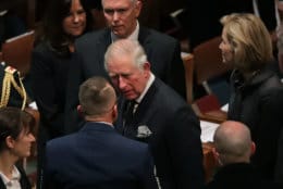 Britain's Prince Charles (C) attends the state funeral for former President George H.W. Bush at the National Cathedral December 05, 2018 in Washington, DC. A WWII combat veteran, Bush served as a member of Congress from Texas, ambassador to the United Nations, director of the CIA, vice president and 41st president of the United States.  (Photo by Chip Somodevilla/Getty Images)