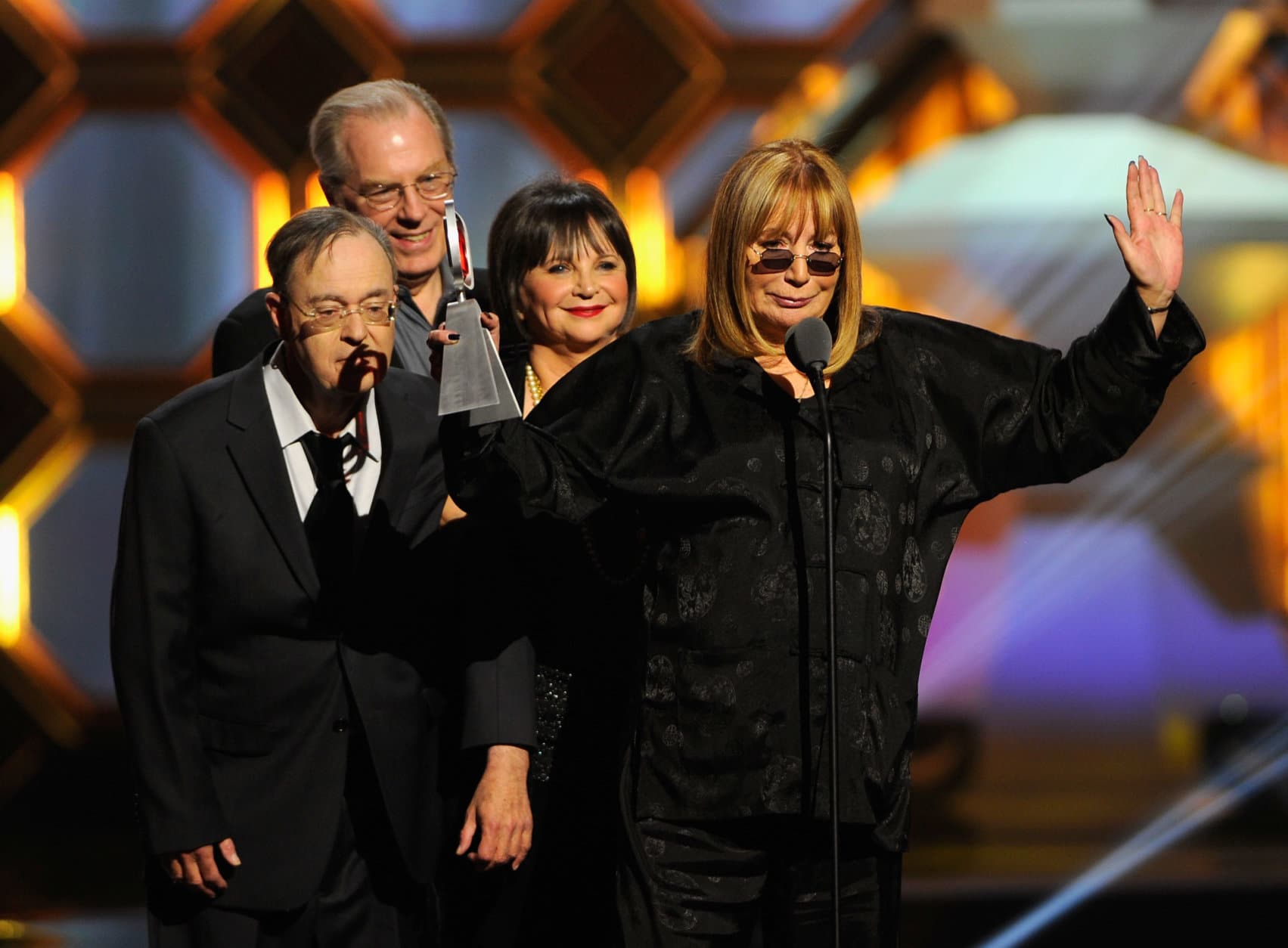 NEW YORK, NY - APRIL 14:  (L-R) Actors David L. Lander, Michael McKean, Cindy Williams and Penny Marshall speak onstage at the 10th Annual TV Land Awards at the Lexington Avenue Armory on April 14, 2012 in New York City.  (Photo by Andrew H. Walker/Getty Images)