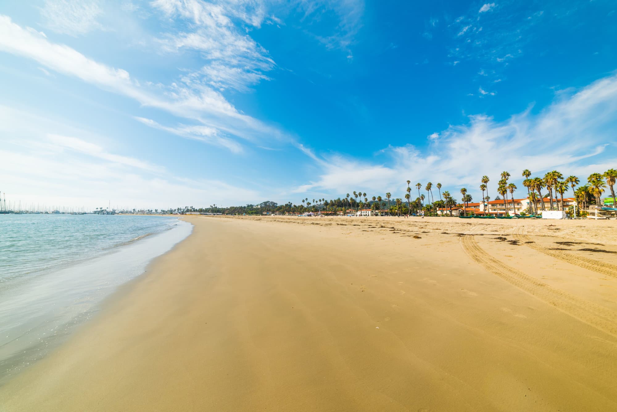 Stearns Wharf beach in Santa Barbara. Southern California, USA