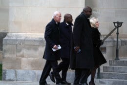 Former Vice President Joe Biden (L) along with his wife Jill Biden arrive for the funeral of late former U.S. President George H.W. Bush at the Washington National Cathedral December 5, 2018 in Washington, DC. President Bush will be buried at his final resting place at the George H.W. Bush Presidential Library at Texas A&amp;M University in College Station, Texas. A WWII combat veteran, Bush served as a member of Congress from Texas, ambassador to the United Nations, director of the CIA, vice president and 41st president of the United States. (Photo by Alex Wong/Getty Images)