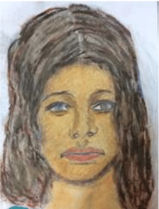 Samuel Little's sketch of his alleged 1972 Laurel, Maryland, victim. (Courtesy Prince George's County police)