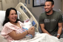 Julie Palancia and Silvio Morales of Silver Spring welcomed Meilani Morales   just after midnight at Shady Grove Medical Center. (Courtesy Adventist HealthCare Shady Grove Medical Center)