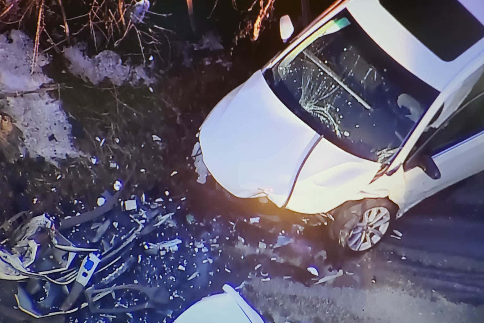 The two-vehicle crash happened just before 8 a.m. in the 28000 block of Ridge Road at Kemptown Road in Damascus, Maryland. (Courtesy NBC Washington)