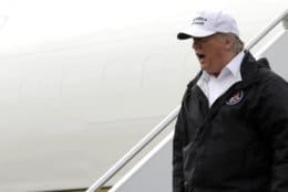 President Donald Trump arrives on Air Force One at McAllen International Airport for a visit to the southern border, Thursday, Jan. 10, 2019, in McAllen, Texas. (AP Photo/ Evan Vucci)