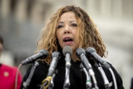 Rep. Lucy McBath, D-Ga., speaks at a news conference on Capitol Hill in Washington, Thursday, Jan. 17, 2019, to unveil the "Immediate Financial Relief for Federal Employees Act" bill which would give zero interest loans for up to $6,000 to employees impacted by the government shutdown and any future shutdowns. (AP Photo/Andrew Harnik)