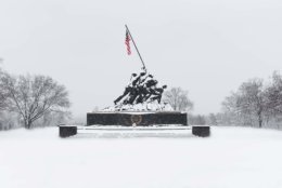 This WTOP listener wanted to share a stellar shot of the snow-covered U.S. Marine Corps War Memorial in Arlington, Virginia. (Courtesy Monica Rojas)