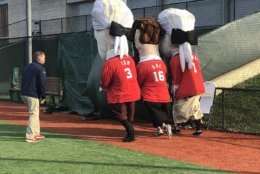 Presidential candidates have a shot at dressing as Tom, Abe, George or Teddy for the upcoming Nationals season. (WTOP/Melissa Howell) 