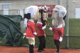 The Washington Nationals held the 13th annual Presidents Race auditions Sunday at the Washington Nationals Youth Baseball Academy in Southeast, D.C. (WTOP/Melissa Howell) 