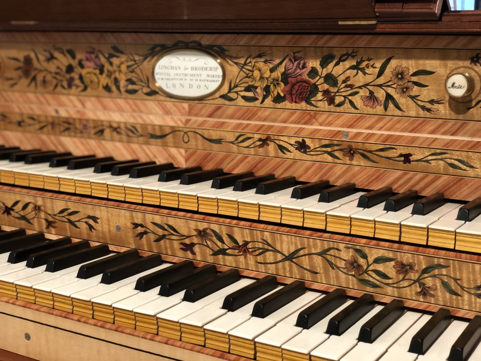 The 1793 harpsichord that George Washington acquired for his step-granddaughter was recently replicated and will be on display at George Washington's Mount Vernon. (WTOP/Rachel Nania)
