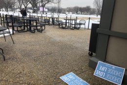 The stage was set early Friday for the annual March for Life. (WTOP/Max Smith)