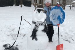 Look at this creative creation, complete with snow pet! (Courtesy WTOP listener) 