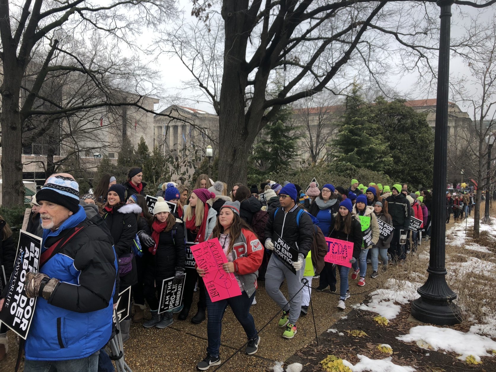 Activists take part in Friday's March for Life. (WTOP/Max Smith)