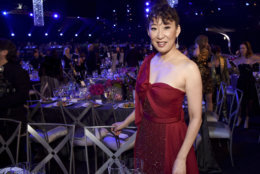 Sandra Oh attends the 25th annual Screen Actors Guild Awards at the Shrine Auditorium &amp; Expo Hall on Sunday, Jan. 27, 2019, in Los Angeles. (Photo by Richard Shotwell/Invision/AP)