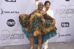 Luenell, left, and SAG-AFTRA President Gabrielle Carteris arrive at the 25th annual Screen Actors Guild Awards at the Shrine Auditorium &amp; Expo Hall on Sunday, Jan. 27, 2019, in Los Angeles. (Photo by Jordan Strauss/Invision/AP)