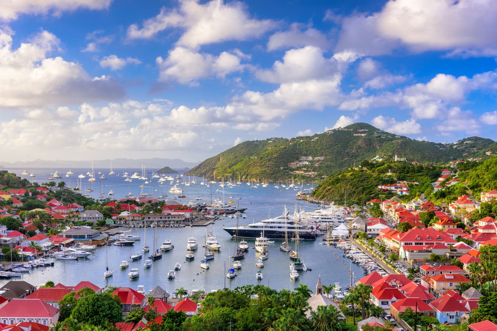 Saint Barthelemy skyline and harbor in the West Indies of the Caribbean. (Getty Images/iStockphoto/Sean Pavone) 