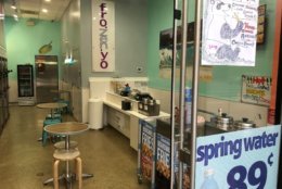 A visit to the area Wednesday afternoon revealed a welcoming open door at a frozen yogurt shop, but neither customers nor employees were evident. (WTOP/Kristi King)