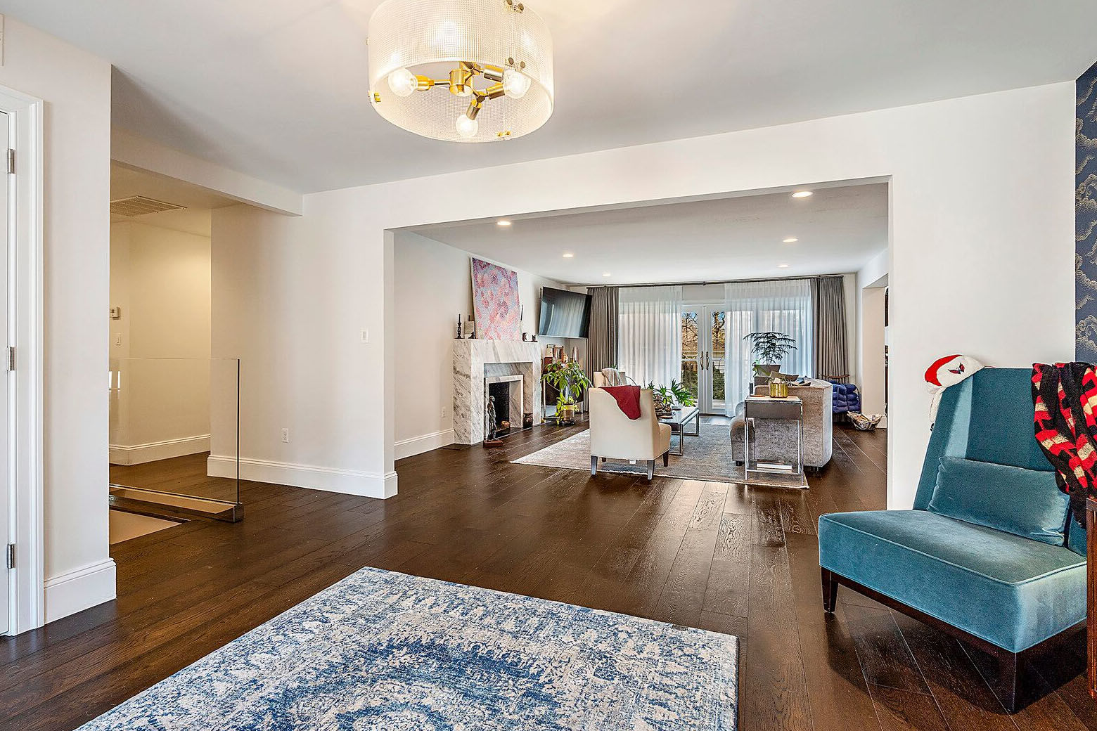 The house, which was listed for $1.75 million, features wall-to-wall walnut hardwood floors, valued at $80,000. (Courtesy Century 21 New Millennium/RealMarkets)