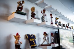 It's a work in progress, but the sports desk's bobblehead armada is slowly coming together. (WTOP/Alejandro Alvarez)