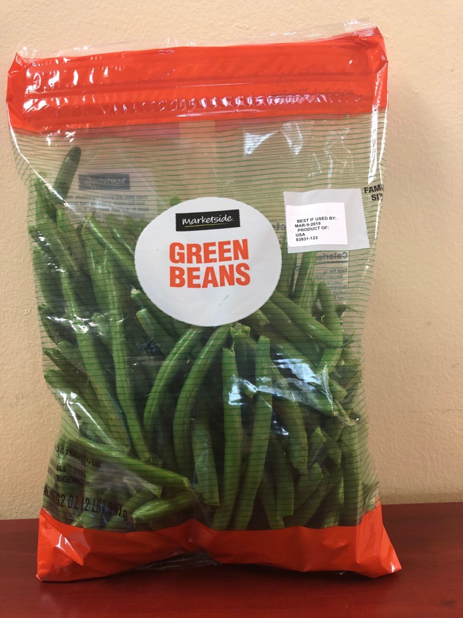 Marketside brand bagged green beans, 32 ounces (Courtesy Southern Specialties)