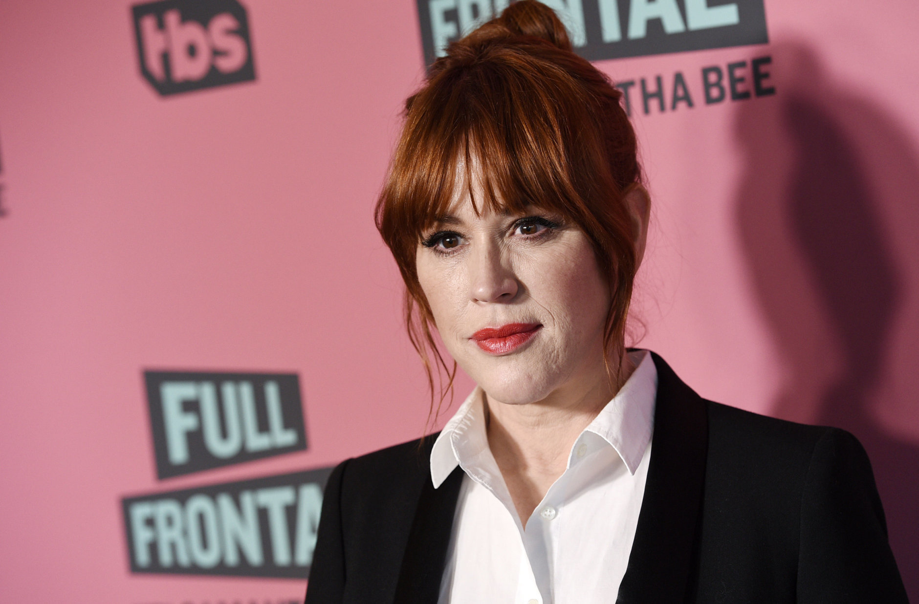 Actress Molly Ringwald, moderator for an Emmy For Your Consideration screening of the television talk show "Full Frontal with Samantha Bee," poses before the event at the Writers Guild Theatre, Thursday, May 24, 2018, in Beverly Hills, Calif. (Photo by Chris Pizzello/Invision/AP)