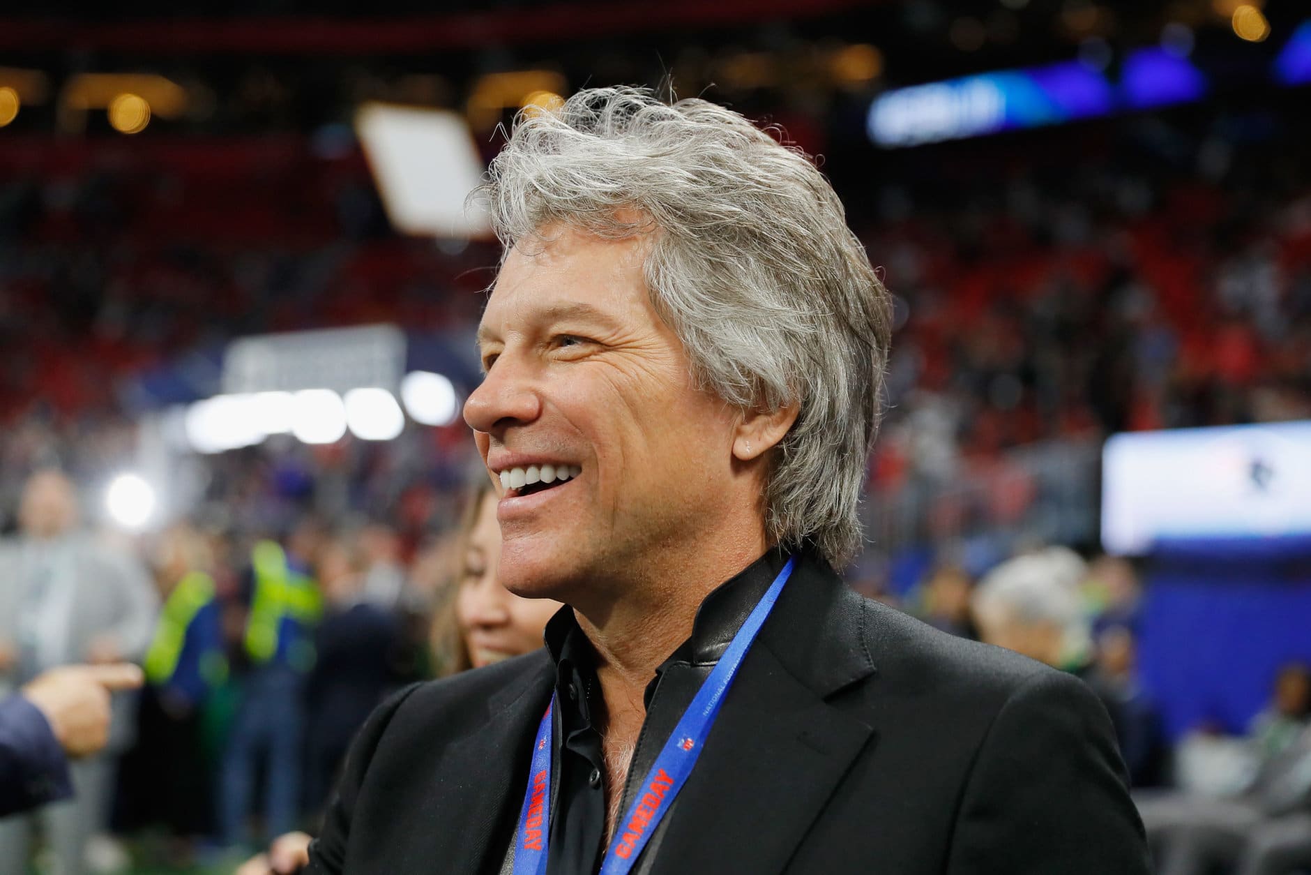 ATLANTA, GA - FEBRUARY 03: Jon Bon Jovi looks on during pregame at Super Bowl LIII between Los Angeles Rams and the New England Patriots at Mercedes-Benz Stadium on February 3, 2019 in Atlanta, Georgia.  (Photo by Kevin C. Cox/Getty Images)