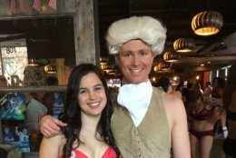 Event founder Brendan Hanrahan dressed as a founding father for this year's Cupid Undies Run. (WTOP/Liz Anderson)