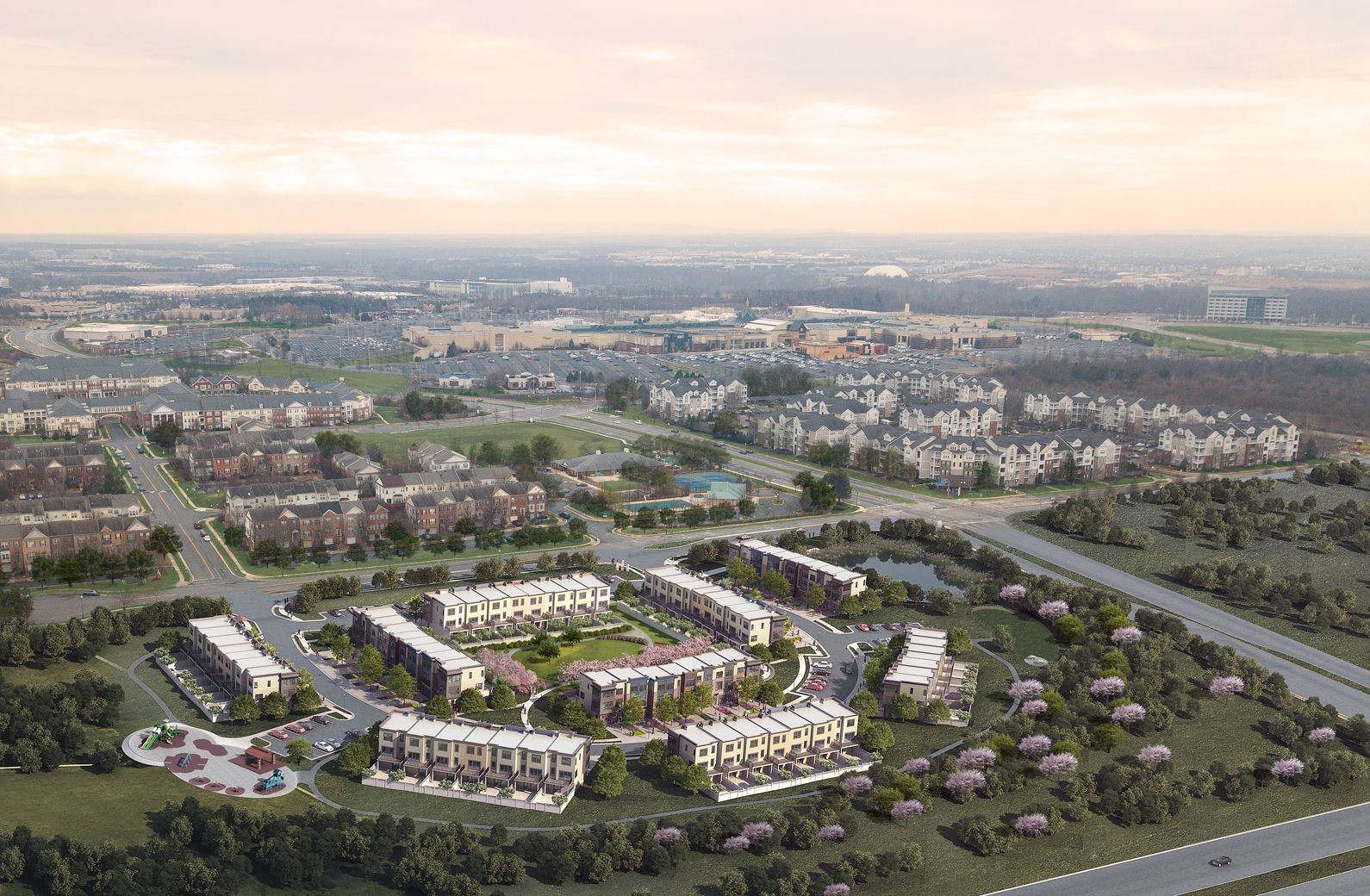 New town homes leasing at Dulles Town Center (with shuttles to Metro