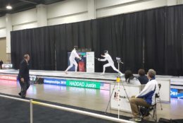 Justin Haddad in the semifinal match versus Nicholas Lawson. (Courtesy D.C. Fencer's Club)