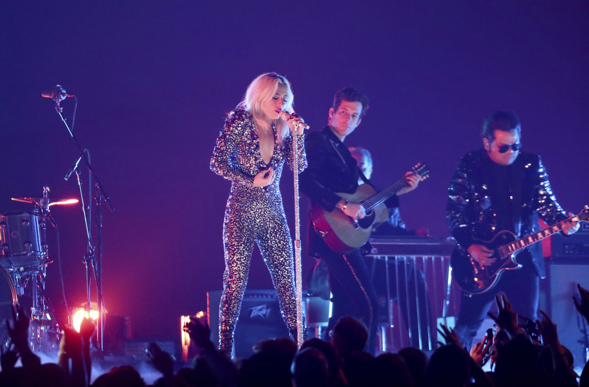 Lady Gaga, left, and Mark Ronson perform "Shallow" at the 61st annual Grammy Awards on Sunday, Feb. 10, 2019, in Los Angeles. (Photo by Matt Sayles/Invision/AP)