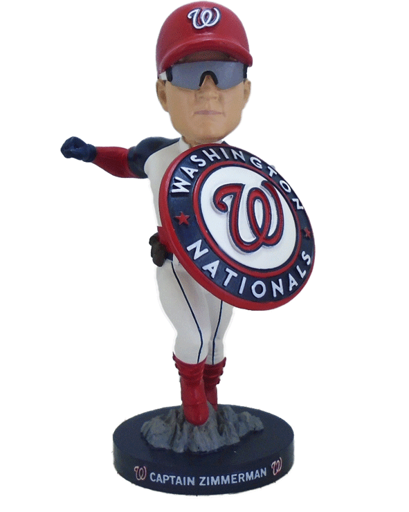 A MARVEL Super Hero Captain Zimmerman Bobblehead will be given to the first 10,000 fans on May 25. (Courtesy the Washington Nationals)
