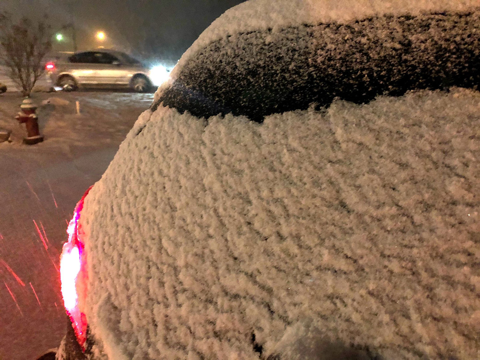 snow on vehicle
