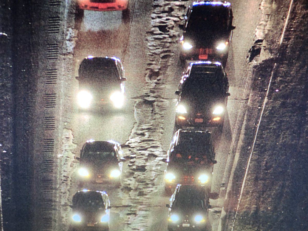 "It's just an absolute nightmare," said Brad Freitas, a helicopter photojournalist with NBC Washington. "It is a field of potholes -- some the size of small cars and others as deep as probably about a foot." (Courtesy Brad Freitas)