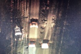 Helicopter footage shows that the BW Parkway's pothole situation could be the worst yet. (Courtesy Brad Freitas)